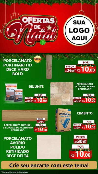 Modelo de TV para TV Vertical com o tema Ofertas de Natal para Pisos e revestimentos