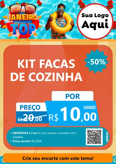 Modelo de Cartaz para Cartaz A4 Vertical com o tema Janeiro Top para Utilidades Domésticas
