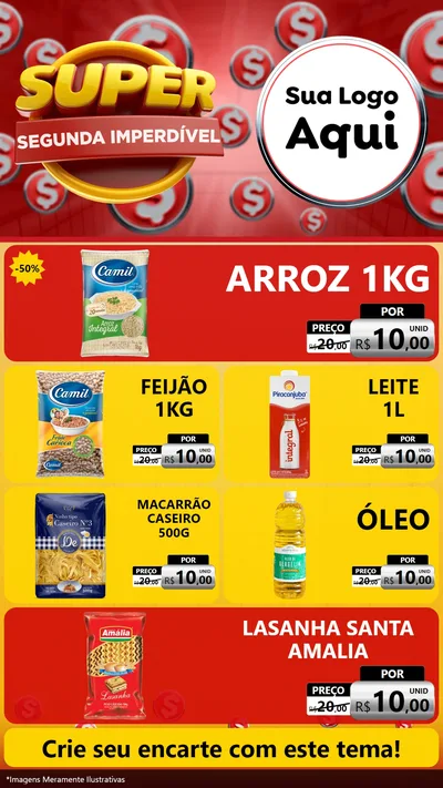 Modelo de TV para TV Vertical com o tema Super Segunda Imperdível para Supermercado