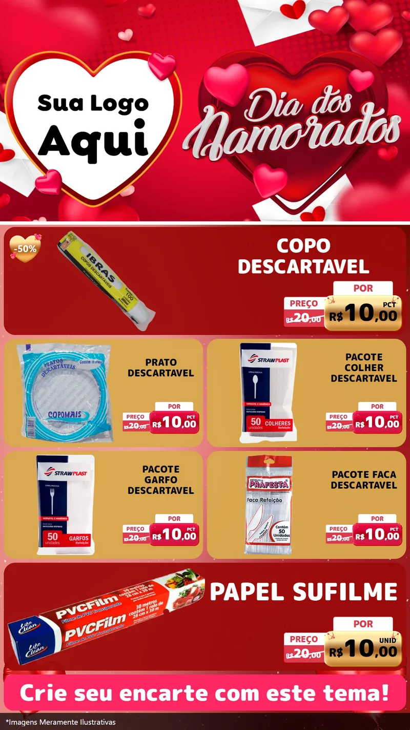 Modelo de TV para TV Vertical com o tema Dia Dos Namorados para Embalagens