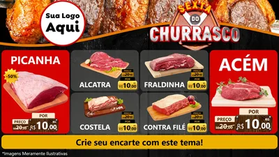 Modelo de TV para TV Horizontal com o tema Sexta do Churrasco para Açougue