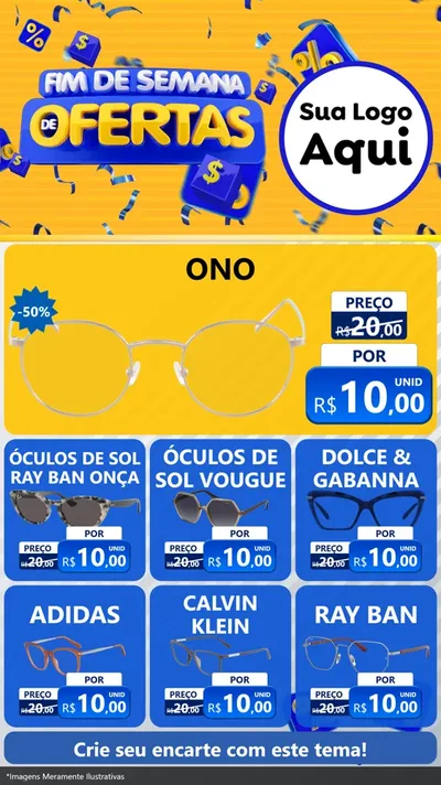 Modelo de Rede Social para Stories com o tema Fim de Semana de Ofertas para Óticas