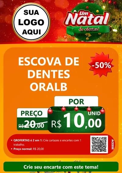 Modelo de Cartaz para Cartaz A4 Vertical com o tema Um Natal de Ofertas para Higiene Pessoal