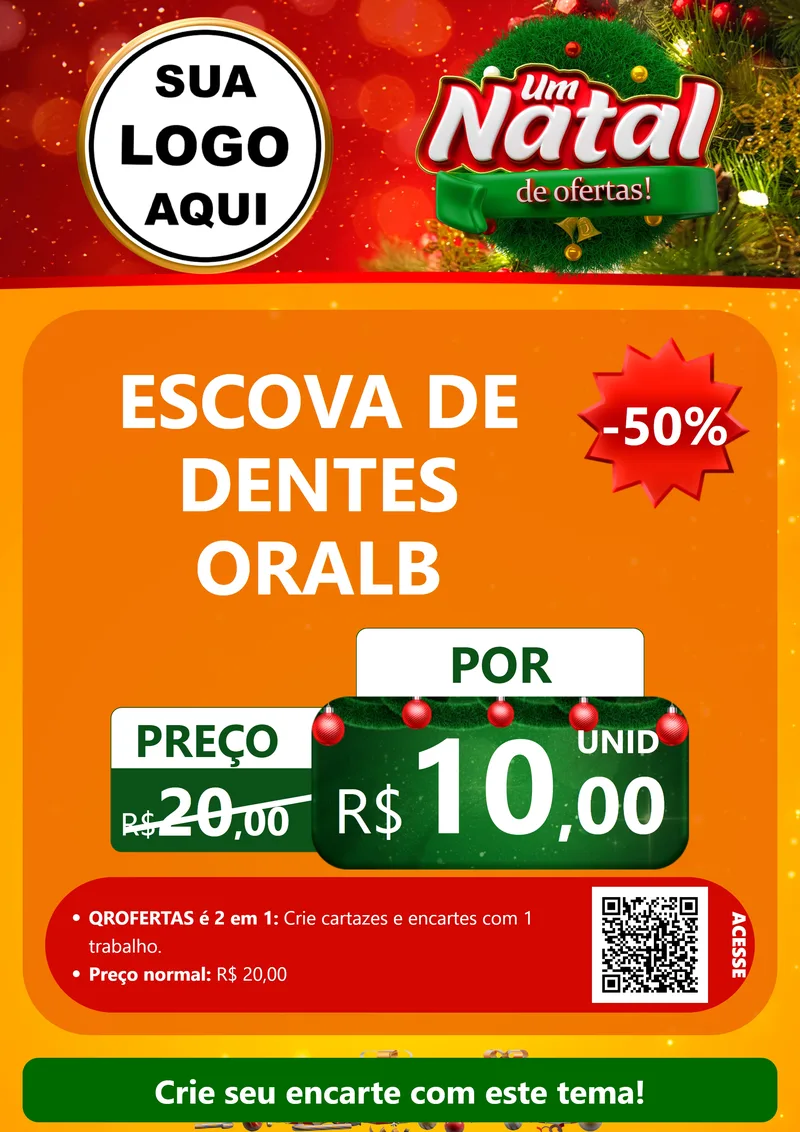 Modelo de Cartaz para Cartaz A4 Vertical com o tema Um Natal de Ofertas para Higiene Pessoal