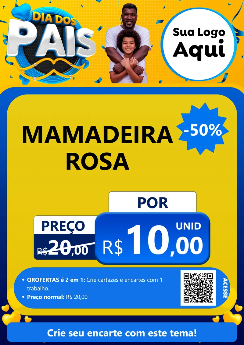 Modelo de Cartaz para Cartaz A4 Vertical com o tema Dia dos Pais para Bebês
