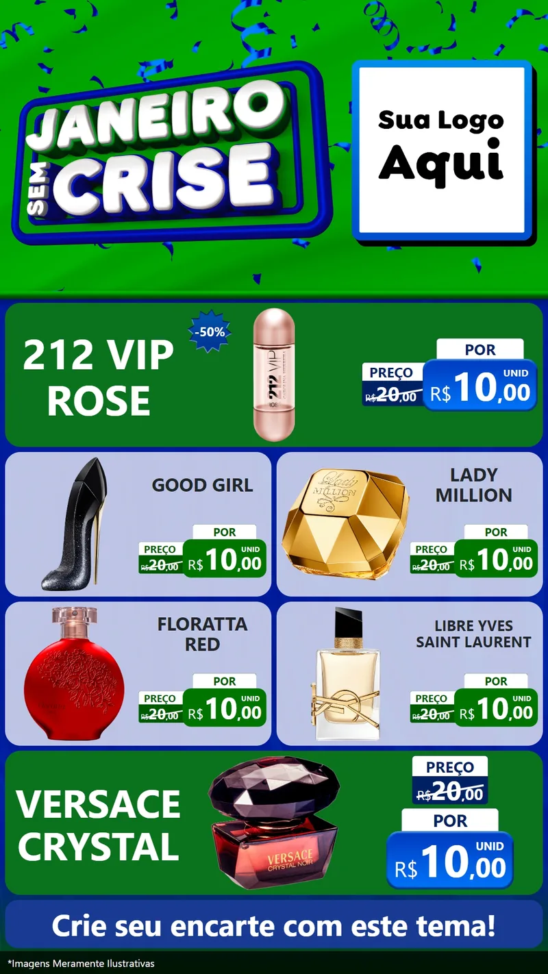 Modelo de TV para TV Vertical com o tema Janeiro Sem Crise para Perfumes