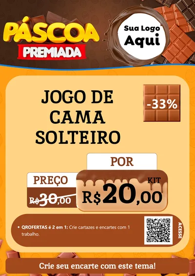 Modelo de Cartaz para Cartaz A4 Vertical com o tema Páscoa Premiada para Cama, Mesa e Banho
