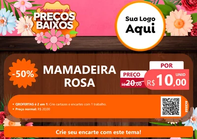 Modelo de Cartaz para Cartaz A4 Horizontal com o tema Primavera de Preços Baixos para Bebês