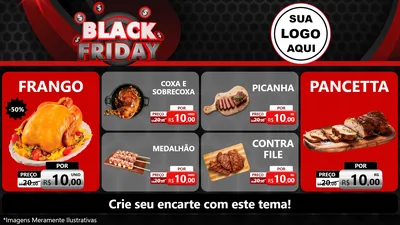 Modelo de TV para TV Horizontal com o tema Black Friday para Assados