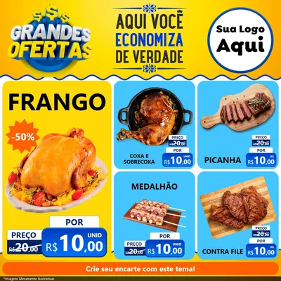 Modelo de Rede Social para Feed Facebook com o tema Grandes Ofertas para Assados