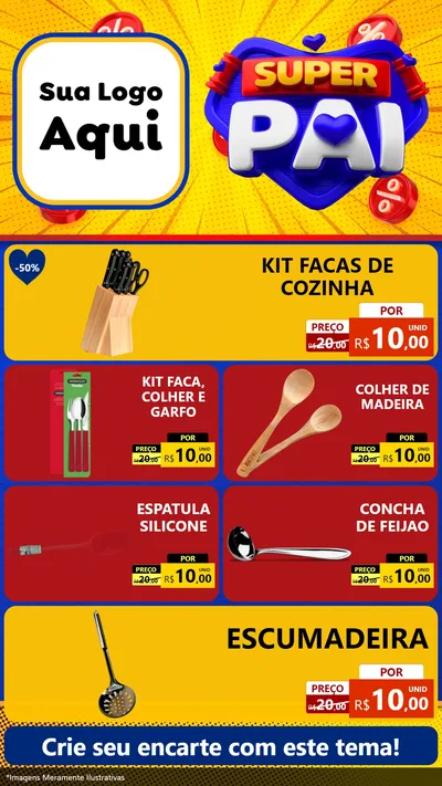 Modelo de TV para TV Vertical com o tema Super Pai para Utilidades Domésticas