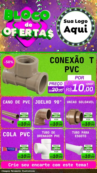 Modelo de Rede Social para Stories com o tema Bloco de Ofertas para Tubos e conexões