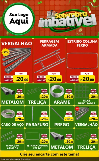 Modelo de Encarte para Encarte Grande com o tema Setembro Imbatível para Ferragens