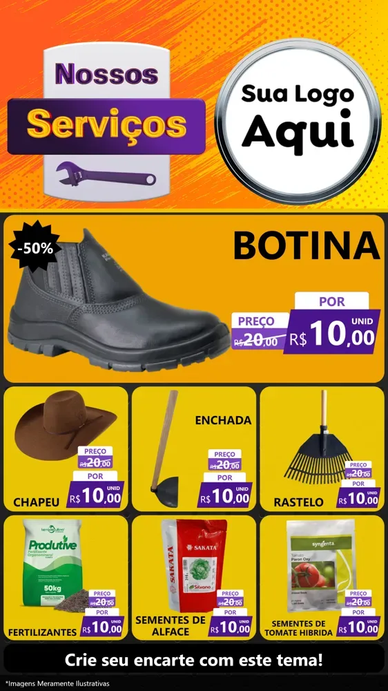 Modelo de Rede Social para Stories com o tema Nossos Serviços para Agropecuária