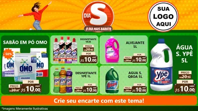 Modelo de TV para TV Horizontal com o tema Dia S - O Dia Mais Barato para Produtos de Limpeza