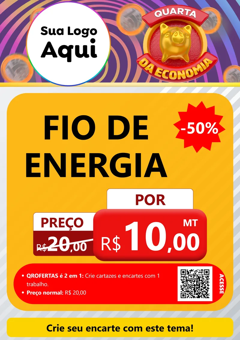Modelo de Cartaz para Cartaz A4 Vertical com o tema Quarta da Economia para Materiais Elétricos