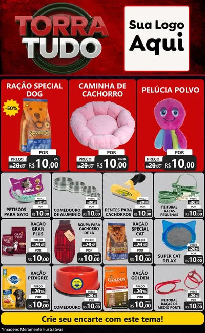 Modelo de Encarte para Encarte Grande com o tema Torra Tudo para Pet Shop