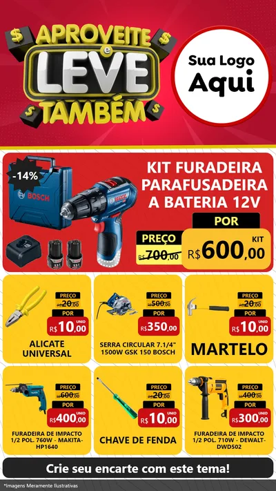Modelo de Rede Social para Stories com o tema Aproveite e Leve Também para Maquinas e Ferramentas