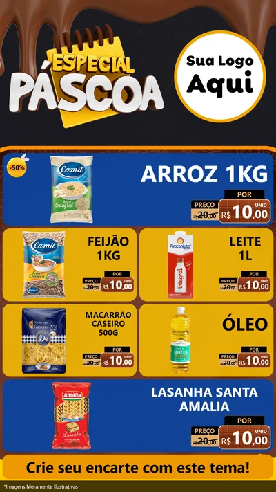 Modelo de TV para TV Vertical com o tema Especial Páscoa para Supermercado
