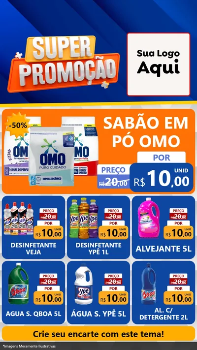 Modelo de Rede Social para Stories com o tema Super Promoção para Produtos de Limpeza