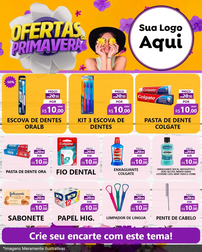 Modelo de Rede Social para Feed Instagram com o tema Ofertas Da Primavera para Higiene Pessoal