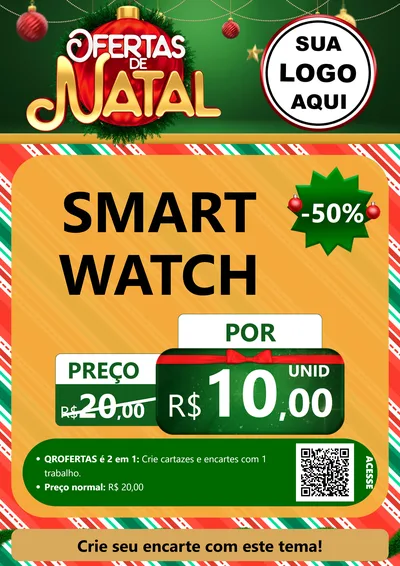 Modelo de Cartaz para Cartaz A4 Vertical com o tema Ofertas de Natal para Informática