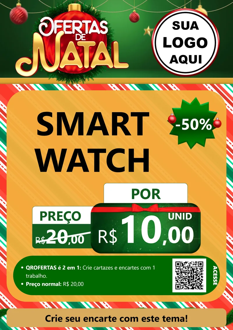 Modelo de Cartaz para Cartaz A4 Vertical com o tema Ofertas de Natal para Informática