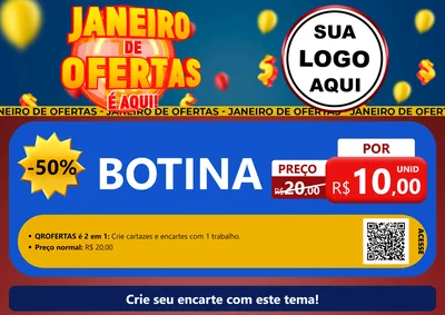 Modelo de Cartaz para Cartaz A4 Horizontal com o tema Janeiro de Ofertas É Aqui! para Agropecuária