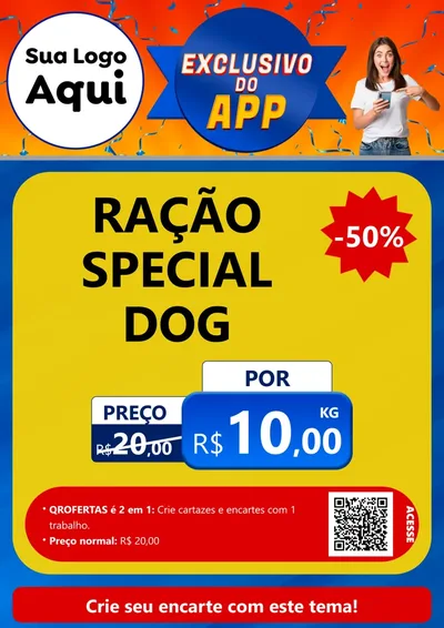 Modelo de Cartaz para Cartaz A4 Vertical com o tema Exclusivo do Aplicativo para Pet Shop