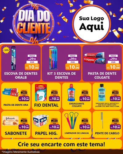 Modelo de Rede Social para Feed Instagram com o tema Dia do Cliente para Higiene Pessoal