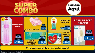 Modelo de TV para TV Horizontal com o tema Super Combo para Bebês