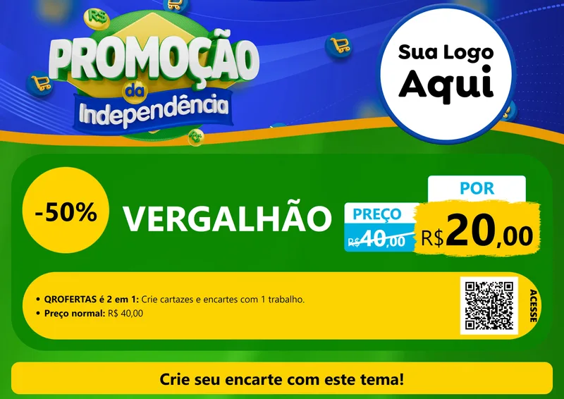 Modelo de Cartaz para Cartaz A4 Horizontal com o tema Promoção da Independência para Ferragens