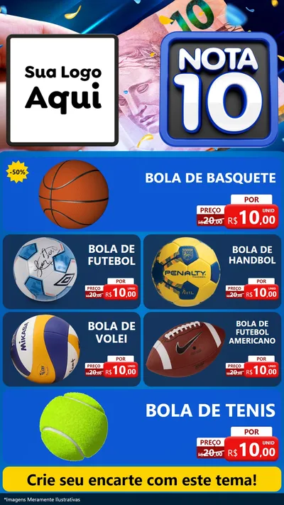 Modelo de TV para TV Vertical com o tema Nota 10 para Artigos Esportivos