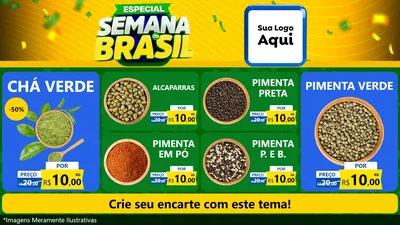 Modelo de TV para TV Horizontal com o tema Especial Semana do Brasil para Produtos Naturais