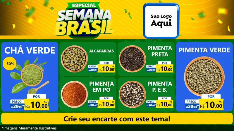 Modelo de TV para TV Horizontal com o tema Especial Semana do Brasil para Produtos Naturais