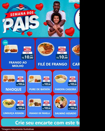 Modelo de Rede Social para Feed Instagram com o tema Semana Dos Pais para Restaurante