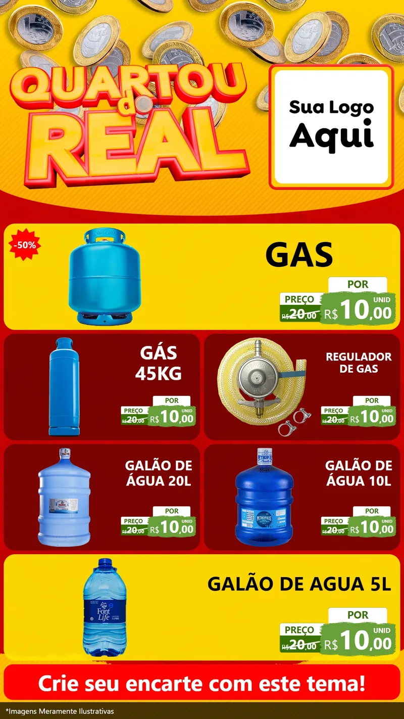 Modelo de TV para TV Vertical com o tema Quartou do Real para Água e gás