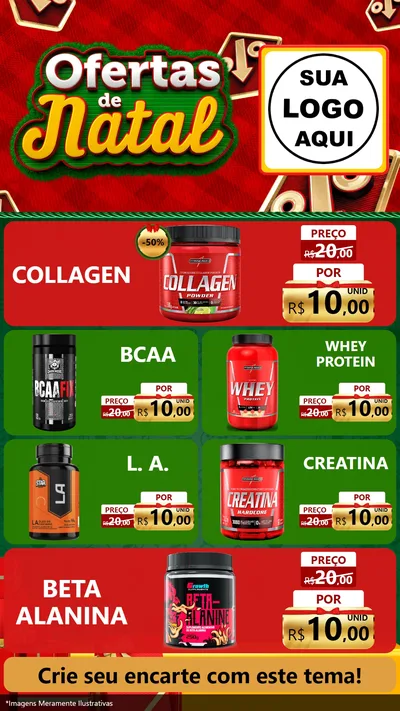Modelo de TV para TV Vertical com o tema Ofertas de Natal para Suplementos alimentares