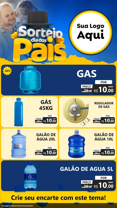 Modelo de TV para TV Vertical com o tema Sorteio Dia Dos Pais para Água e gás