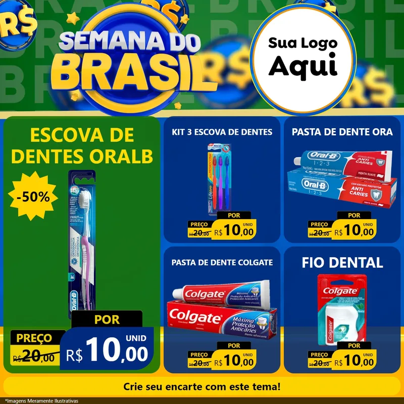 Modelo de Rede Social para Feed Facebook com o tema Semana Do Brasil para Higiene Pessoal