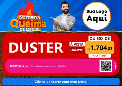 Modelo de Cartaz para Cartaz A4 Horizontal com o tema Semana Queima de Estoque para Concessionaria de Carros