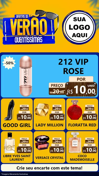 Modelo de Rede Social para Stories com o tema Ofertas de Verão Quentíssimas para Perfumes