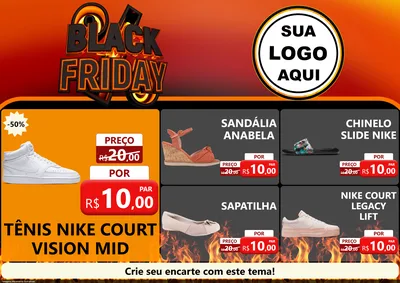 Modelo de Encarte para Encarte A4 Horizontal com o tema Black Friday para Calçados