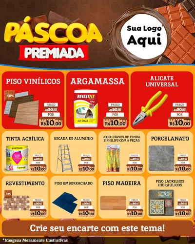Modelo de Rede Social para Feed Instagram com o tema Páscoa Premiada para Material para Construção