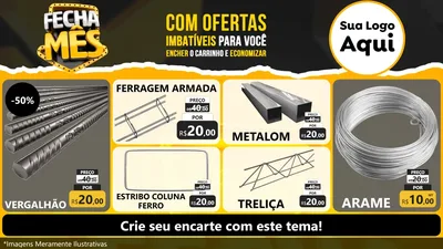 Modelo de TV para TV Horizontal com o tema Fecha Mês para Ferragens