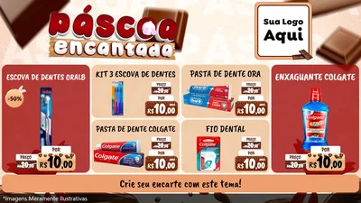 Modelo de TV para TV Horizontal com o tema Páscoa Encantada para Higiene Pessoal