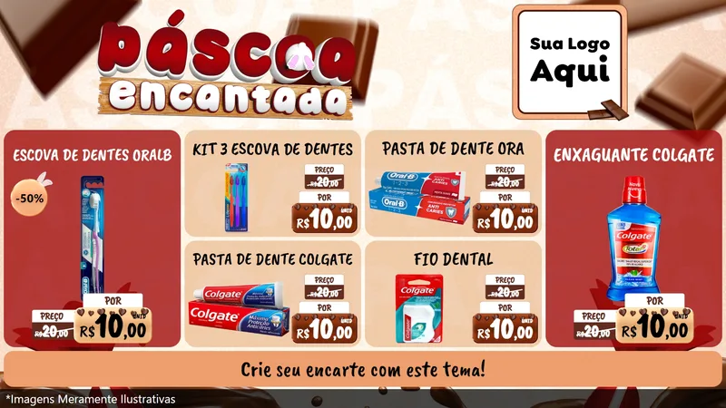 Modelo de TV para TV Horizontal com o tema Páscoa Encantada para Higiene Pessoal