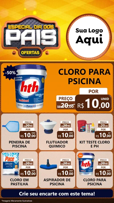 Modelo de Rede Social para Stories com o tema Especial Dia dos Pais para Produtos para Piscina