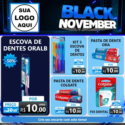 Modelo de Rede Social para Feed Facebook com o tema Black November para Higiene Pessoal