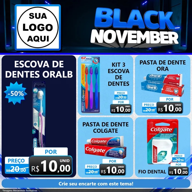 Modelo de Rede Social para Feed Facebook com o tema Black November para Higiene Pessoal